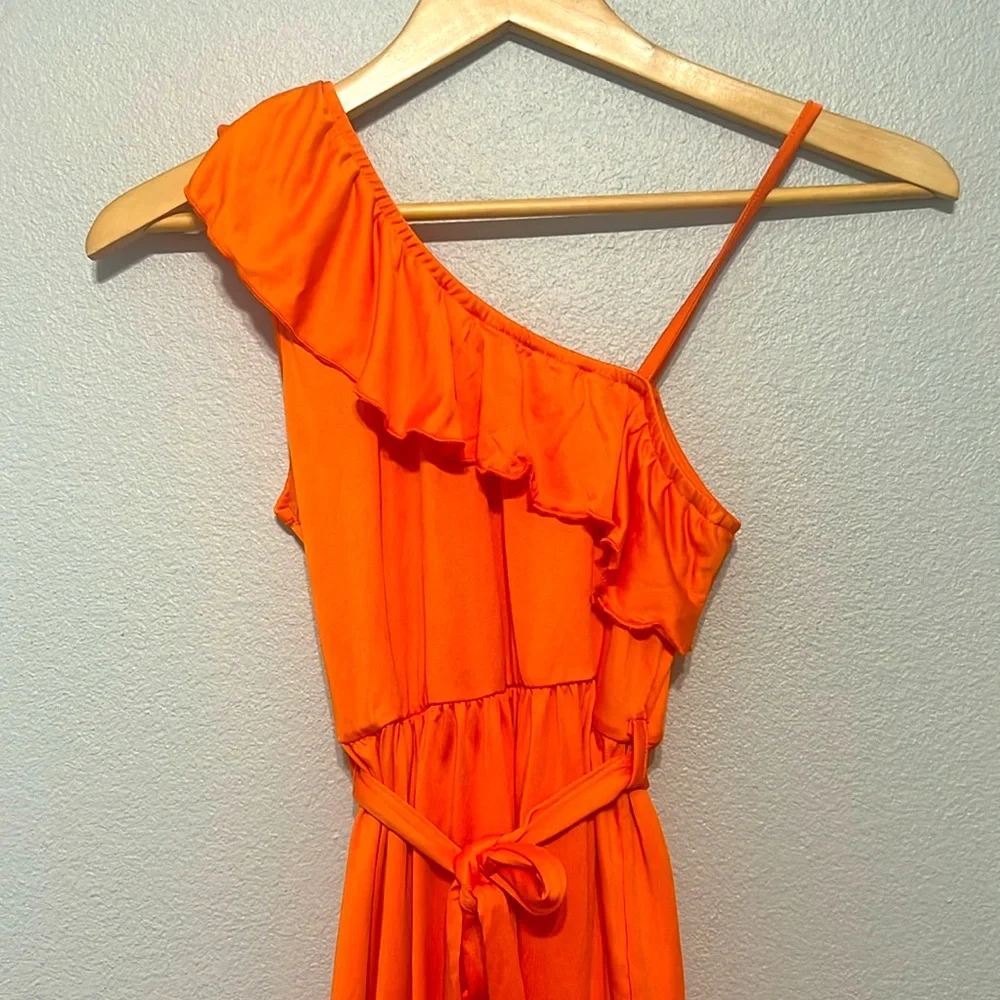 SHEIN Kids Orange One Shoulder‎ Asymmetrical Sundress Pageant Dress Size 11/12